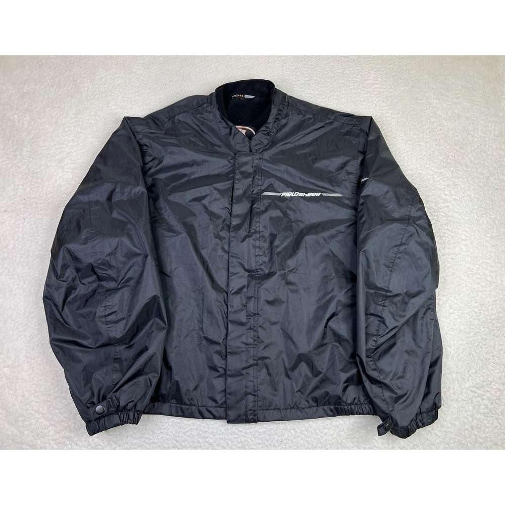 Fieldsheer Jacket Mens 44 Large Black Motorcycle Fleece Lined Full Zip Riding